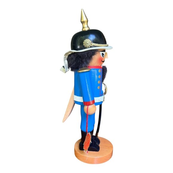 Vtg Steinbach German Wooden Nutcracker Soldier Figurine Blue Uniform Germany 019 - Picture 2 of 7